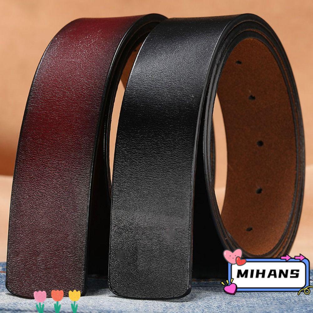 Thắt Lưng Da Thật 3.3 / 3.8cm Có Lỗ Tự Làm Thủ Công