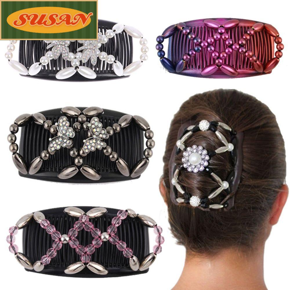 Kẹp Tóc Đuôi Ngựa Co Giãn Đính Hạt Thủ Công DIY