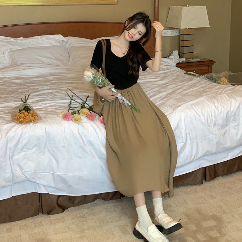 COZOK Đầm Ngắn Tay Ôm Eo Thời Trang Dành Cho Nữ