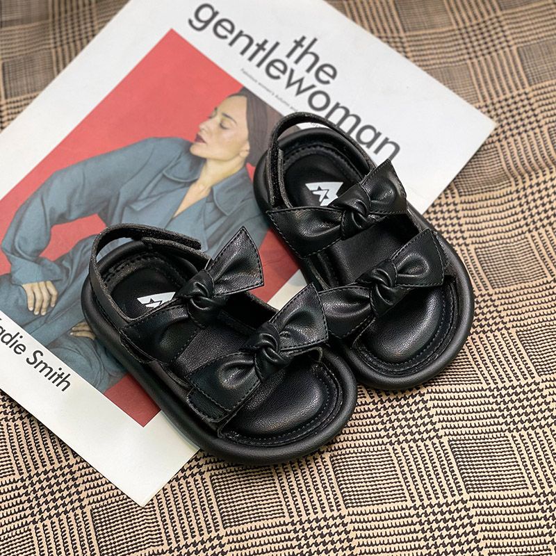 Giày Sandal Đế Phẳng Chống Trượt Quai Dán Mềm Mại Thoải Mái Thời Trang Mùa Hè Cho Bé Gái