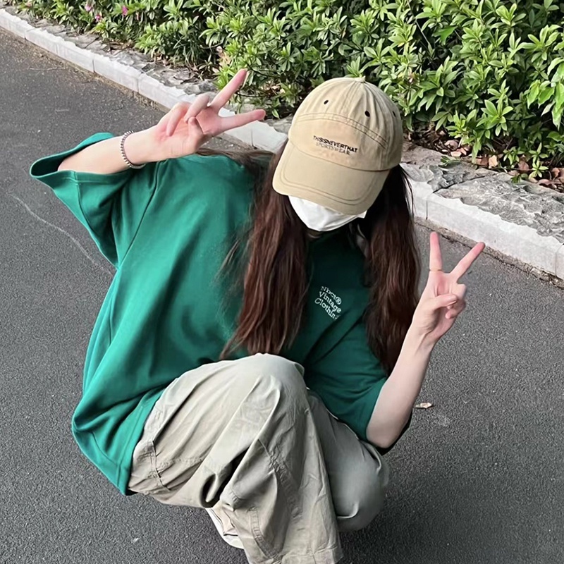 Áo polo Ngắn Tay Dáng Rộng Thiết Kế Mới Thời Trang Theo Phong Cách Vintage Dành Cho Nữ