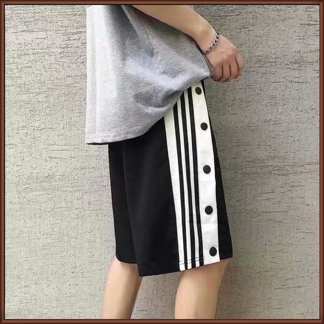 Quần Short Thể Thao Ống Rộng Phối Nút Thời Trang Mùa Hè Dành Cho Nam