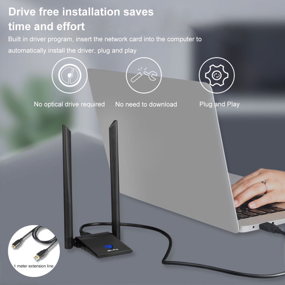 Usb Thu Sóng WiFi 6 Băng Tần Kép 3.0 1800Mbps Thẻ