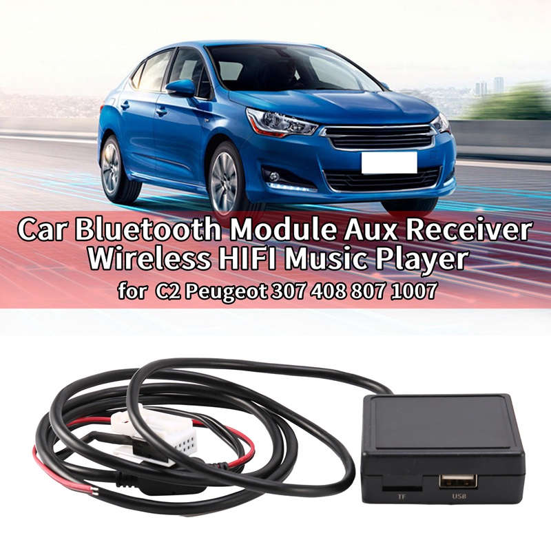 Âm thanh HIFI trên ô tô Mô-đun Bluetooth 5.0 AUX Bộ chuyển đổi cáp micrô Radio Âm thanh nổi cho Citroen C2 Peugeot 307 408 807 1007
