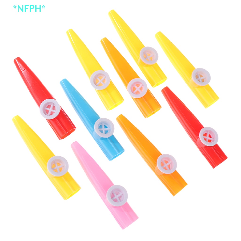 Nfph &gt; Set 10 Nhạc Cụ Sáo Kazoo Nhiều Màu Sắc Ngẫu Nhiên Dễ Sử Dụng Cho Người Mới Bắt Đầu