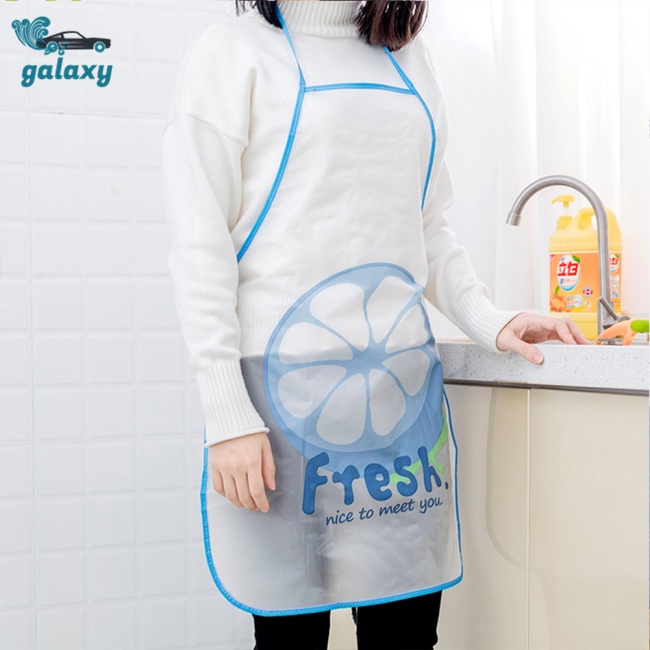 Galaxy Tạp Dề Bằng Pvc Chống Thấm Dầu Chống Nước In Họa Tiết Trái Cây Xinh Xắn