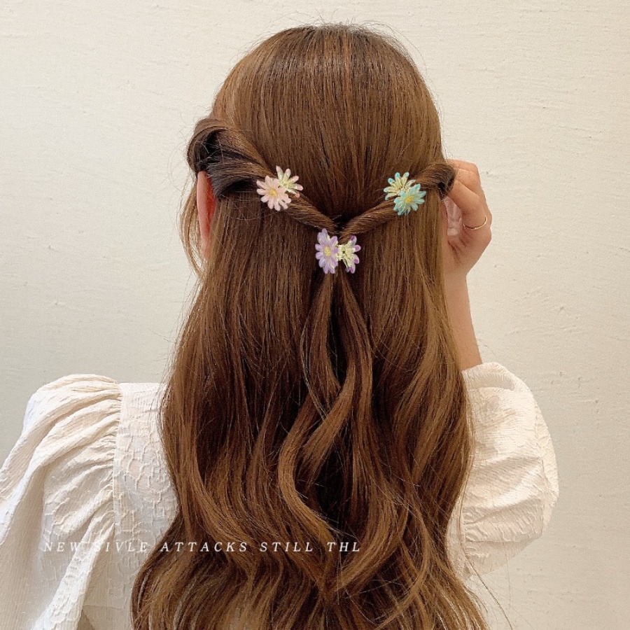 Set 2 Kẹp Tóc Hình Bông Hoa Bằng Hợp Kim Dễ Thương Cho Nữ