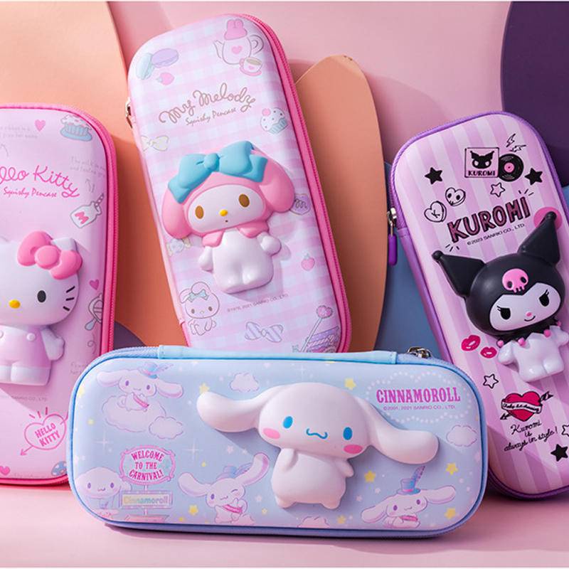 Sanrio Bóp Viết Da PU Hình Búp Bê Mymelody Kuromi Cinnamoroll Sức Chứa Lớn