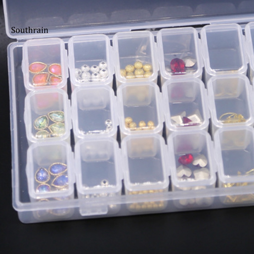 Hộp Đựng Đồ Trang Trí Móng Tay Nghệ Thuật 56 Ngăn Bằng Nhựa PP Chất Lượng Cao Kèm Nắp Đậy Tiện Lợi Dành Cho
