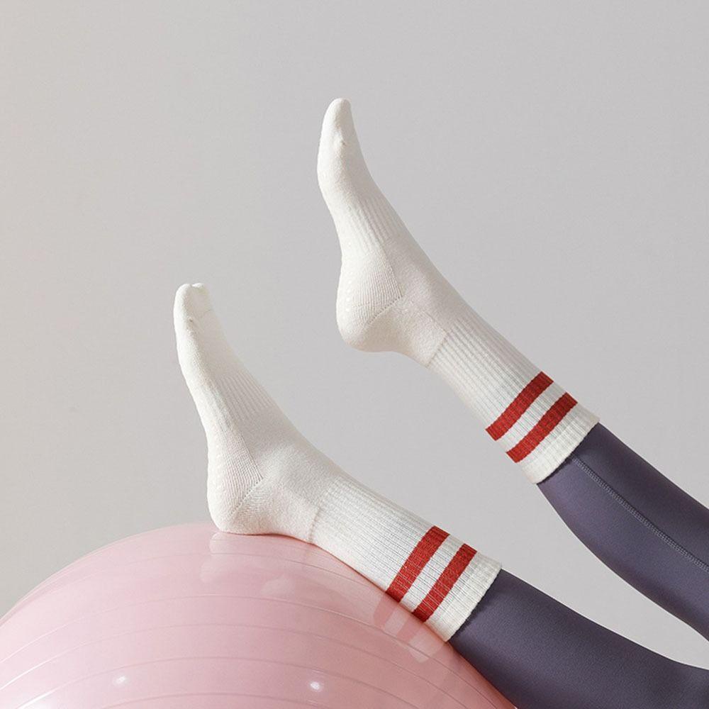 Vớ Ống Lửng Bằng Silicon Co Giãn Chống Trượt Họa Tiết Kẻ Sọc Thời Trang Cho Nữ Tập Yoga / Thể Thao