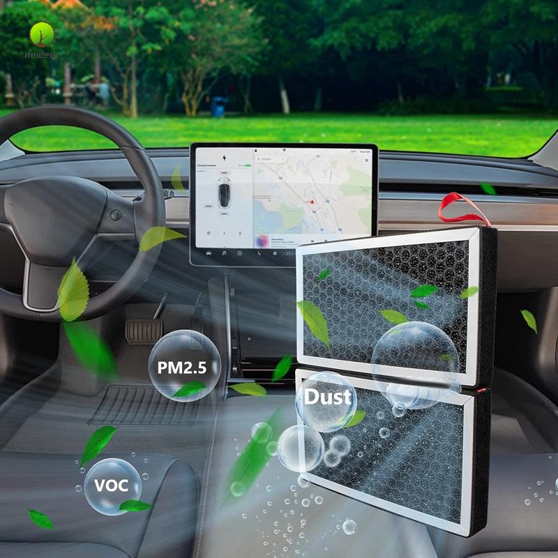 Set 2 Bộ Lọc Không Khí Carbon Hoạt Tính Cho Tesla Model 3 Model Y 2016-2022 A / C HEPA PM2.5