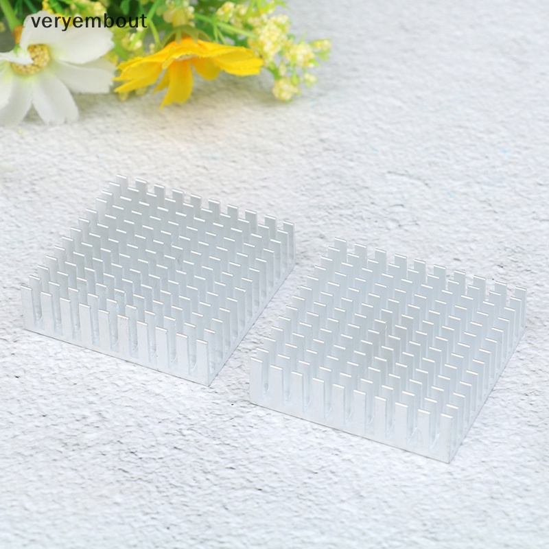 Set 2 Bộ Tản Nhiệt Bằng Nhôm Màu Bạc Kích Thước 40 * 40 * 11mm