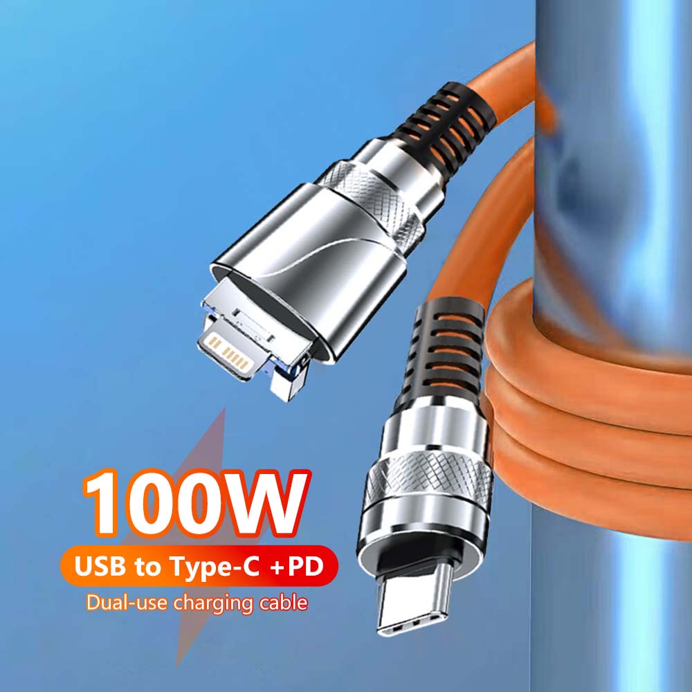 Cáp Sạc Nhanh Elough 2 Trong 1 100W PD Type C