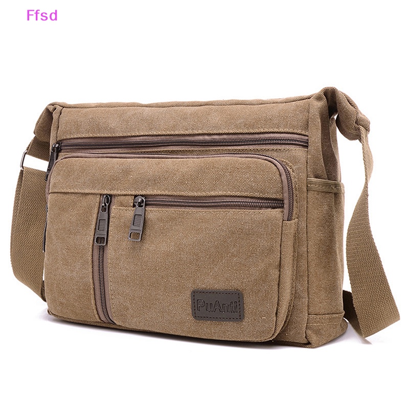 {Ffsd} Túi Đeo Vai / Đeo Chéo Bằng Vải Bạt Đơn Giản Phong Cách Doanh Nhân Cổ Điển Giản Dị Dành Cho Nam *