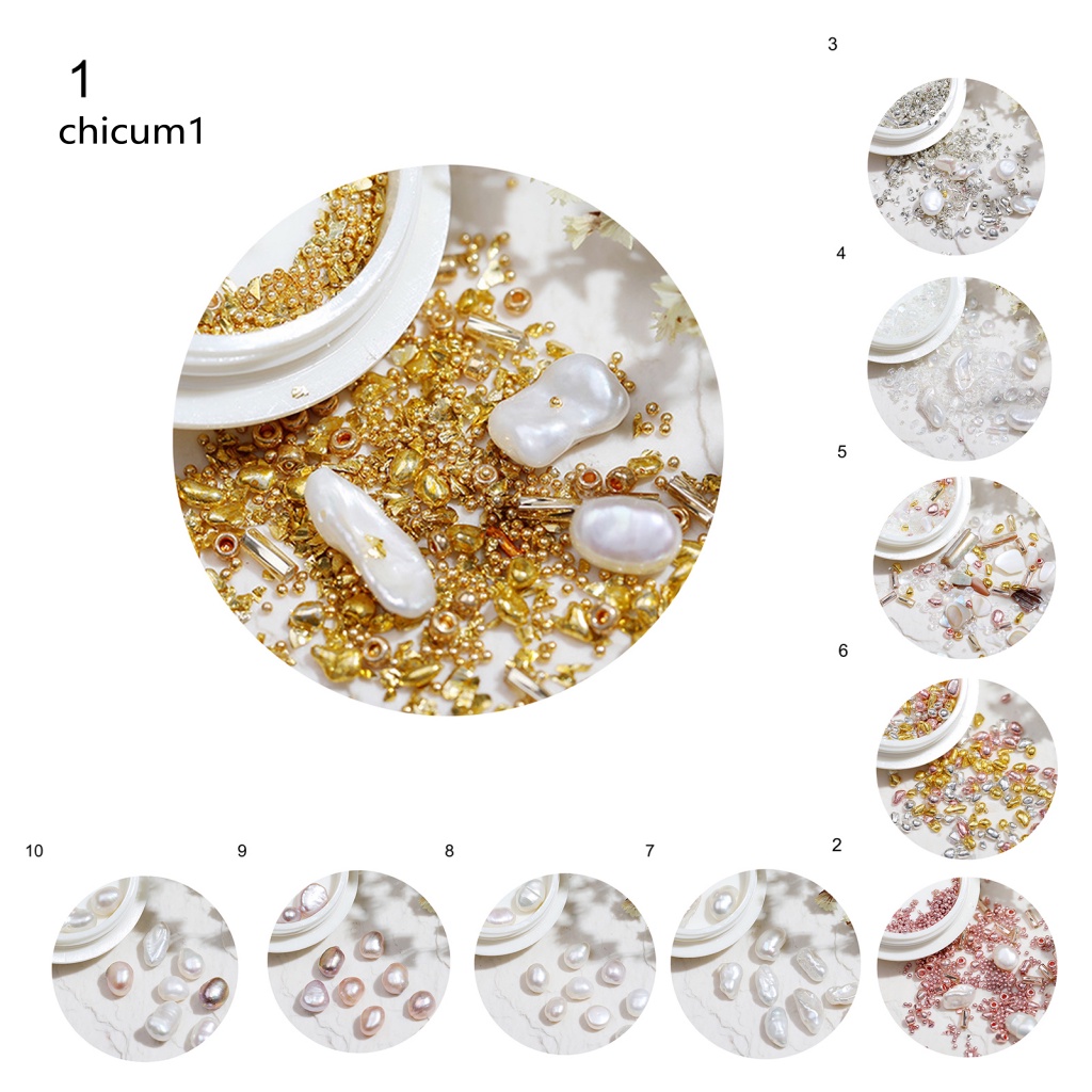 1 Hộp Hạt Ngọc Trai Giả Trang Trí Móng Tay Không Mùi Sang Trọng DIY