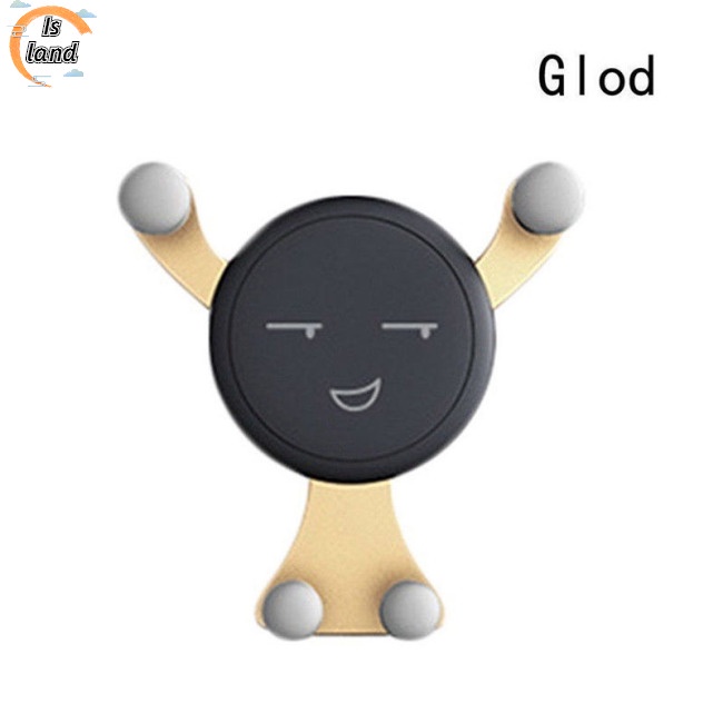 [IS] 360° Giá Đỡ Điện Thoại Gắn Điều Hòa Xe Hơi Hình Mặt Cười Xoay Được