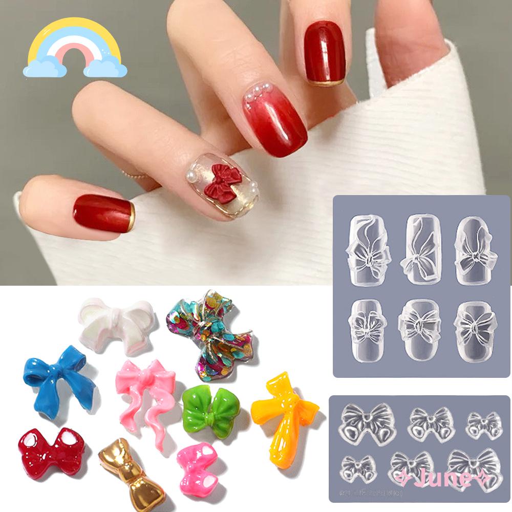 [Hàng mới về] Khuôn silicone tạo hình nơ 3d trang trí móng tay xinh xắn
