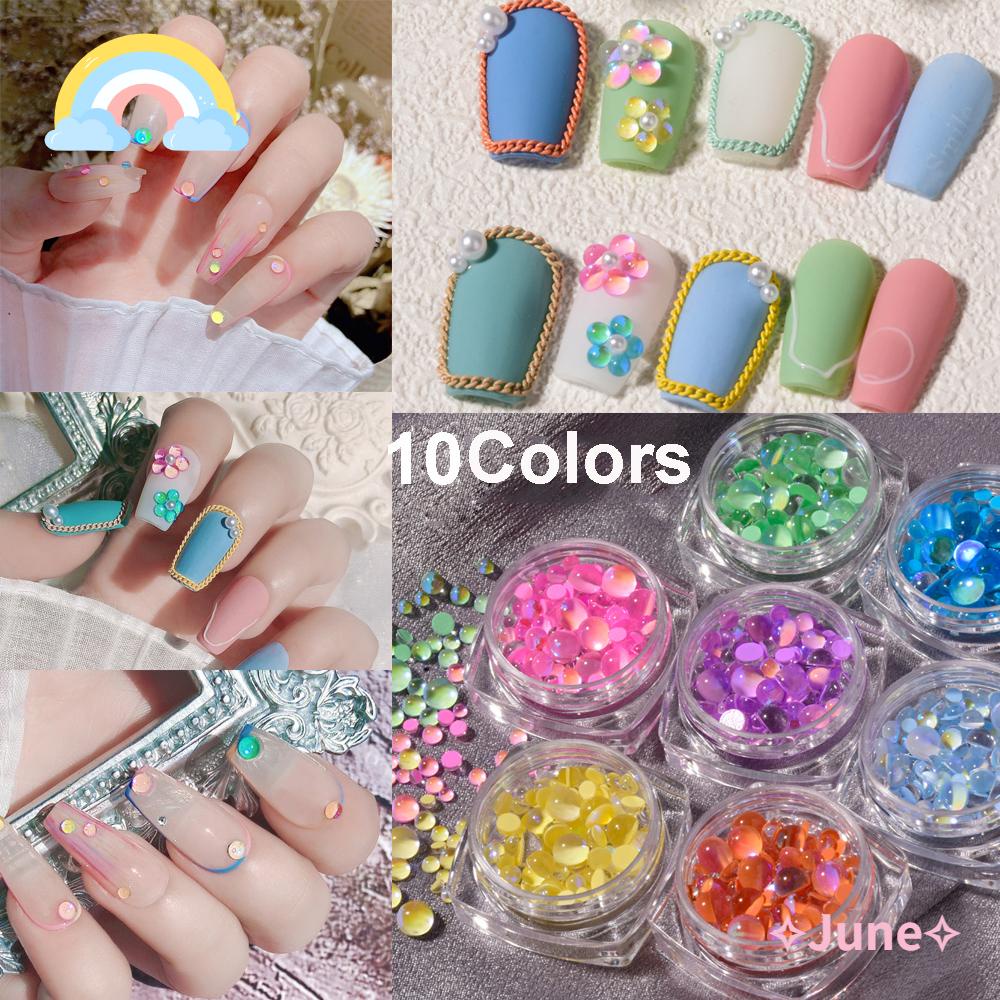 (Hàng Mới Về) 1 Hộp Phụ Kiện Trang Trí Móng Tay Nghệ Thuật Thời Trang 2021