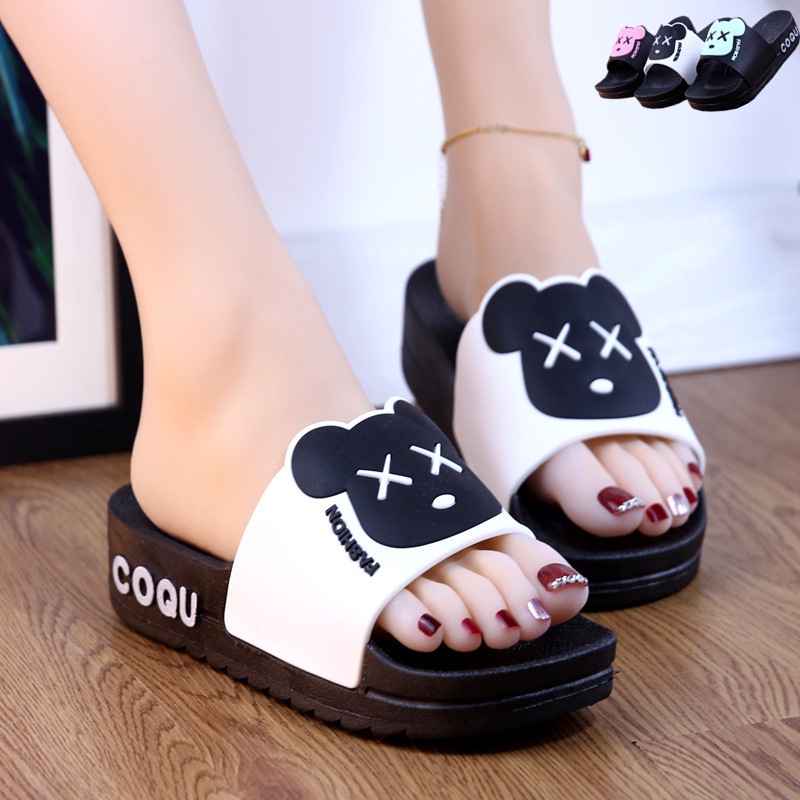 Dép nữ đi trong nhà đế dày tăng chiều cao họa tiết hoạt hình thời trang mùa hè cho AA6260