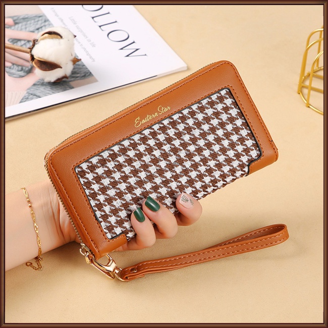 Ví Da Pu Cỡ Lớn Có Ngăn Đựng Thẻ Và Khóa Kéo Đa Năng Thời Trang Công Sở Cho Nữ Giá Đỡ