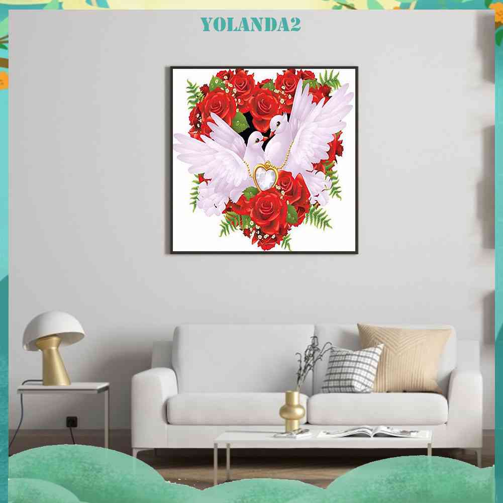 Tranh Đính Đá Kim Cương Toàn Bộ 5D DIY Hình Vẽ Hoa Hồng