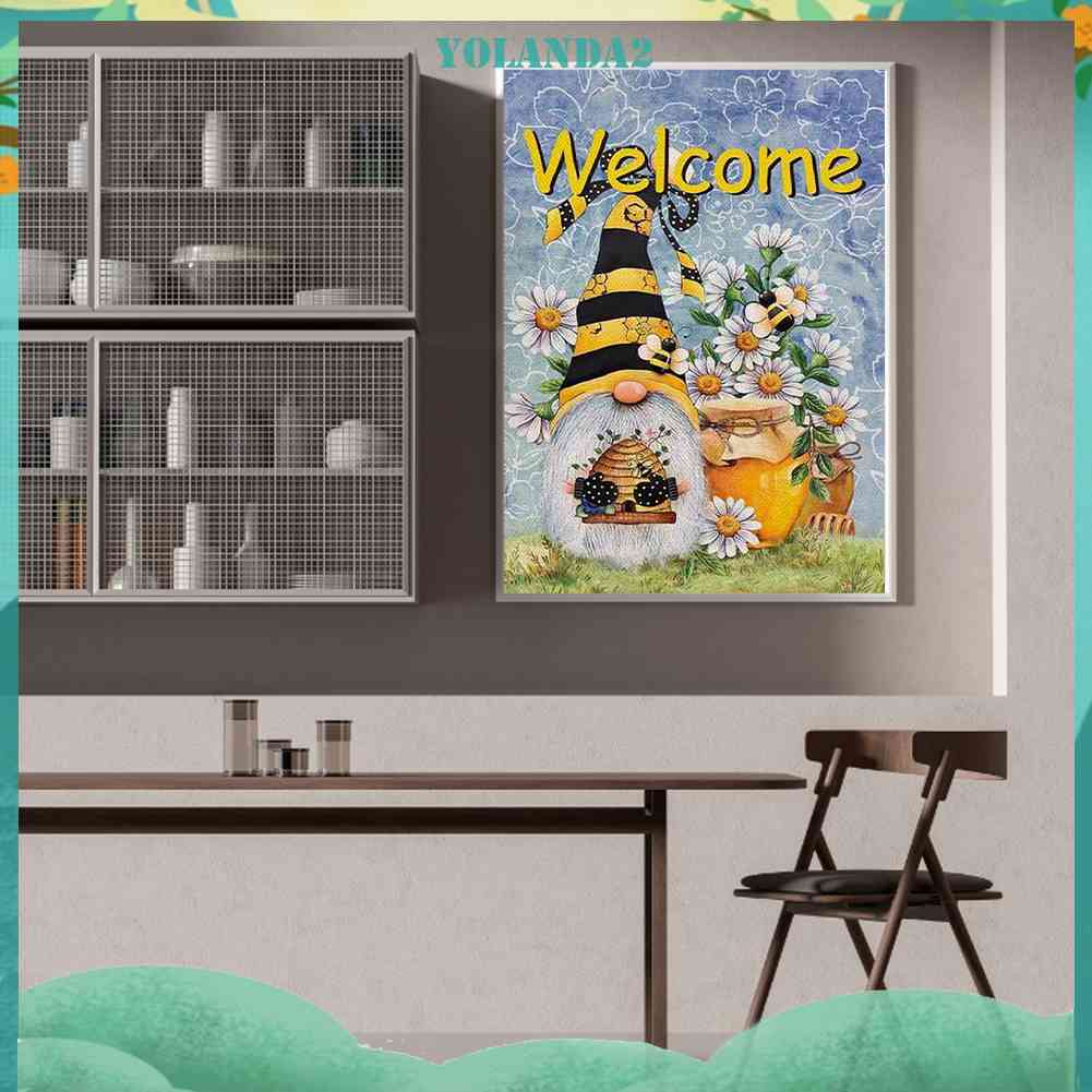 Bộ Tranh Đính Đá 5D Tự Làm Toàn Diện Hình Hoa Cúc Goblin Trang Trí Tường