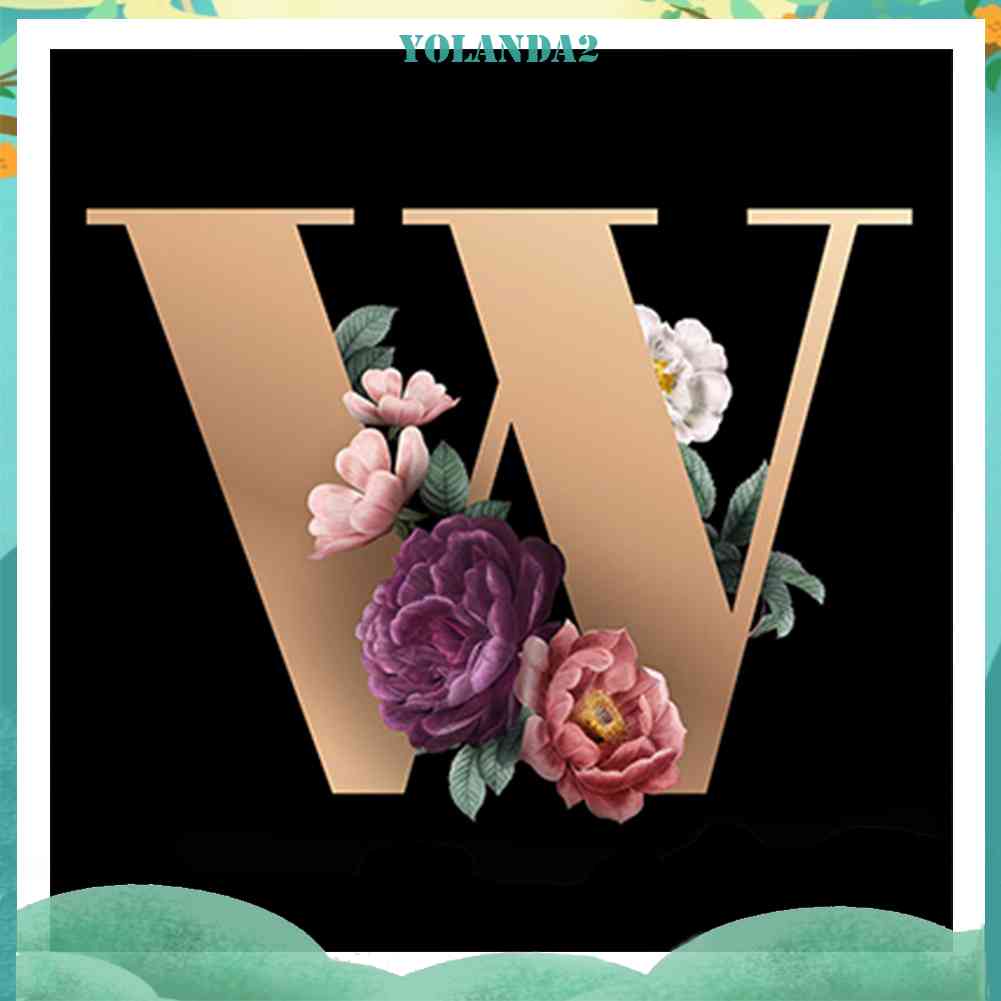 Tranh Đính Đá 5D Toàn Diện Họa Tiết Hoa Và Chữ Cái Trang Trí Nhà Cửa