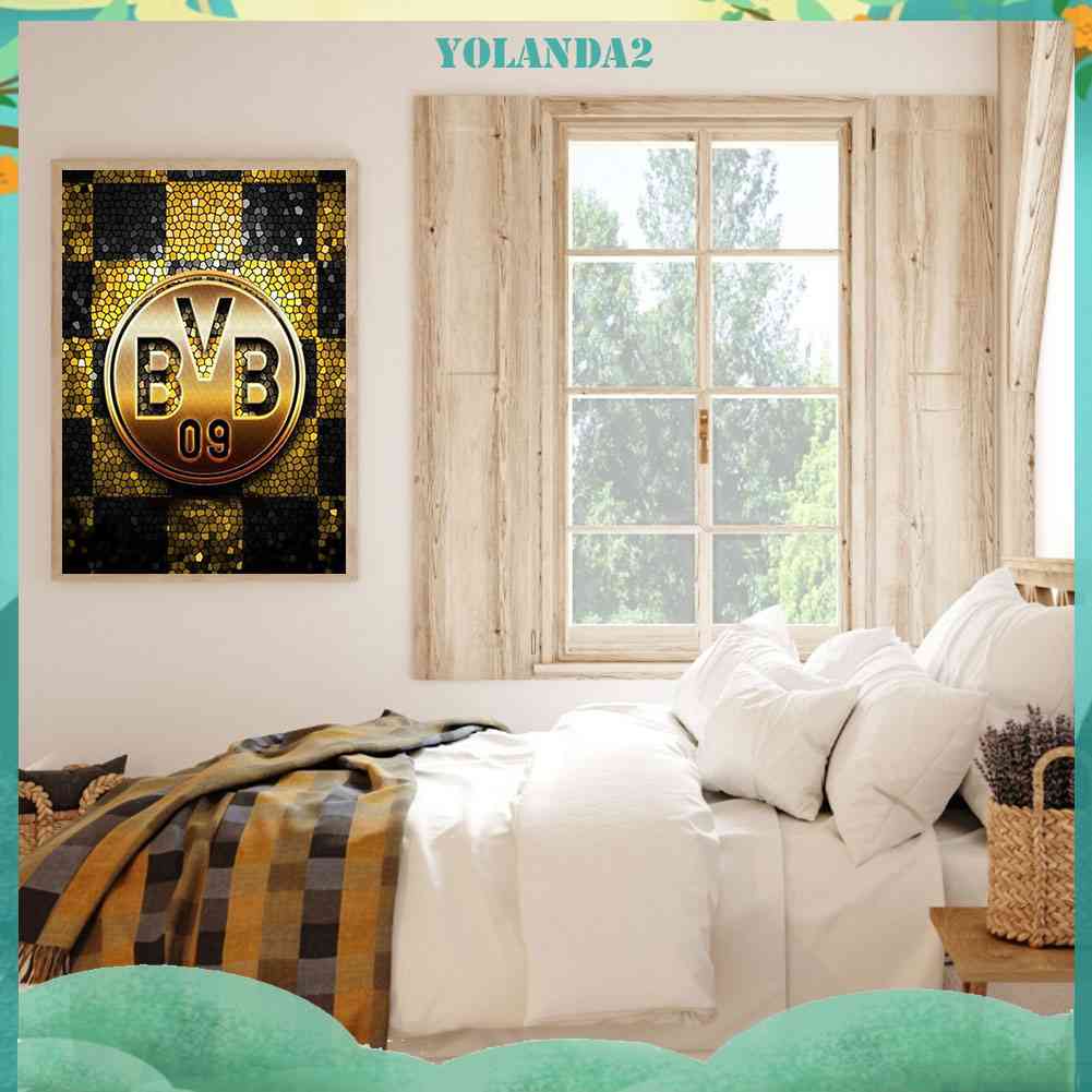 Tranh Đính Đá Kim Cương Toàn Diện Hình Logo Đội Bóng Dortmund