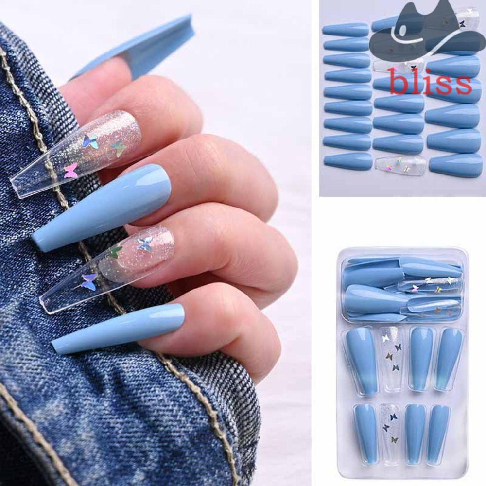 Bộ Móng Tay Giả Dài Siêu Mỏng Che Phủ Toàn Diện Có Thể Tháo Rời DIY