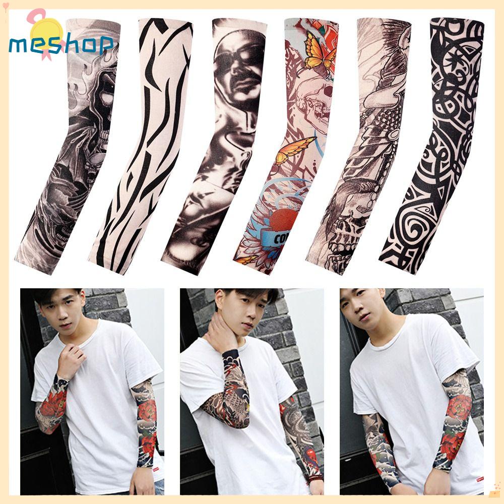 Set 6 / 6 Ống Tay Áo Chống Nắng Hình Xăm Tiện Lợi Dành Cho Hoạt Động Ngoài Trời