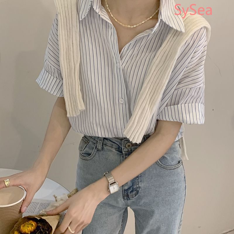 Áo Thun Tay Ngắn Kẻ Sọc Thời Trang Mùa Hè Cho Nữ