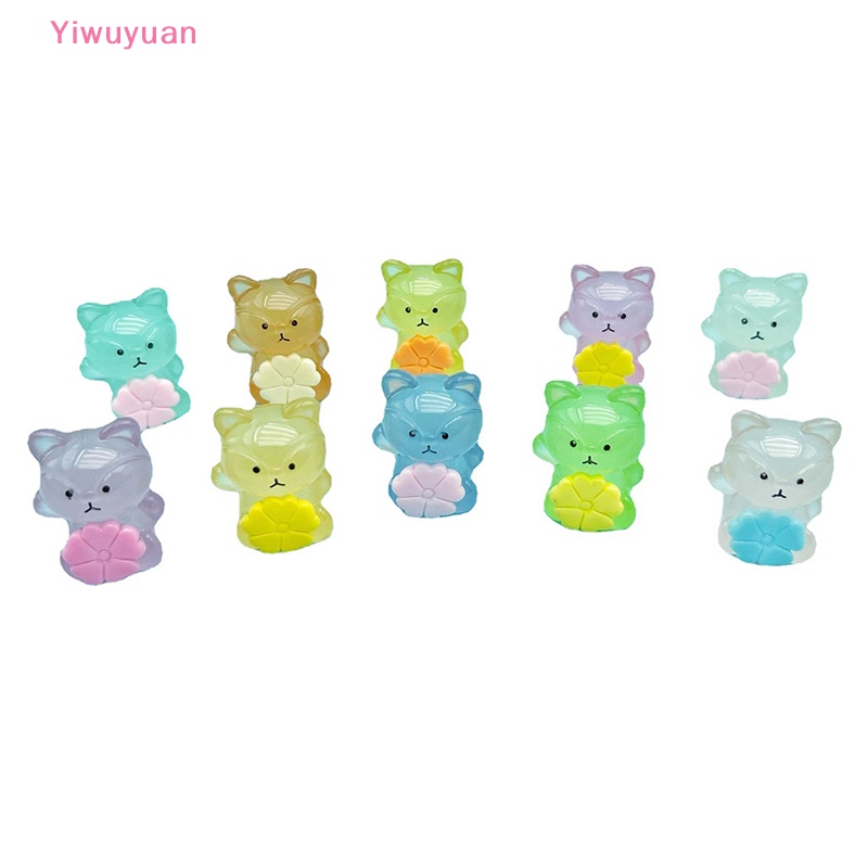 Bộ 2 Đồ trang trí Cáo Dạ Quang Bằng Nhựa Resin Đáng Yêu Trang Trí Tiểu Cảnh Mới