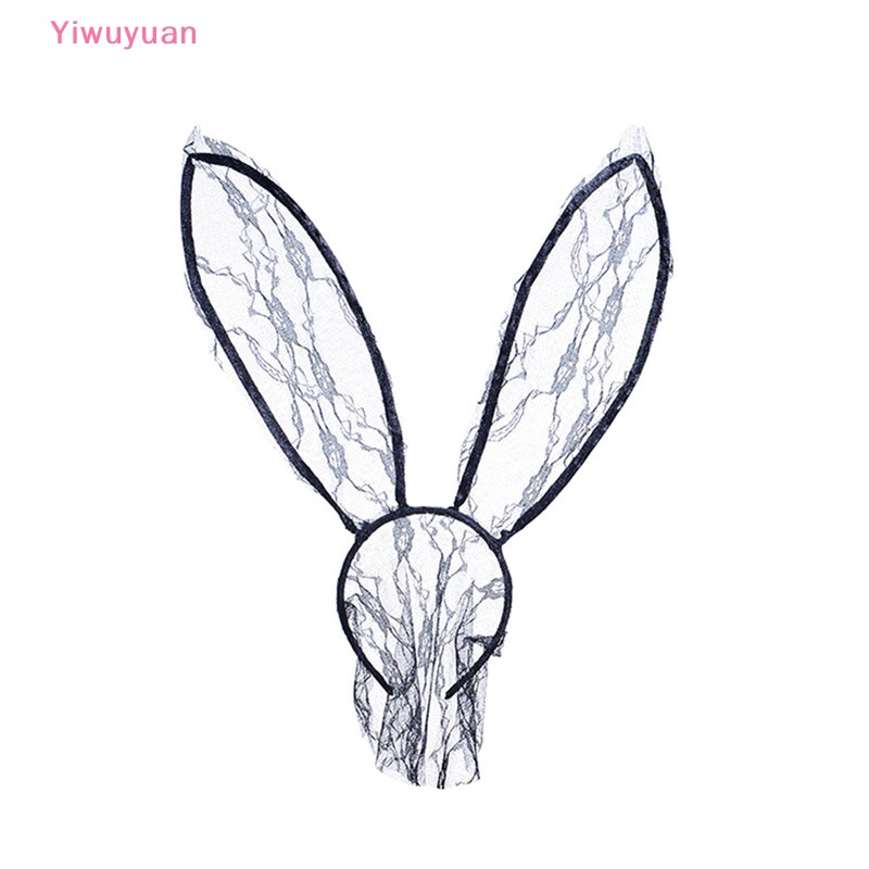 < Yiwuyuan > Băng Đô Tai Thỏ Halloween Phối Ren Gợi Cảm