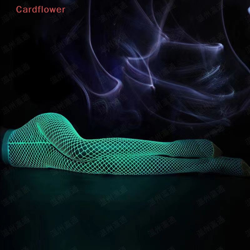 < Cardflower > Quần Tất Lưới Phát Sáng Trong Bóng Tối Quyến Rũ Cho Nữ Mới