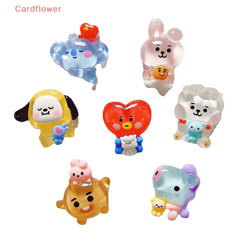 Set 10 Phụ Kiện Kẹp Tóc Bt21 Bằng Nhựa Trong Suốt Dễ Thương Cho Điện Thoại