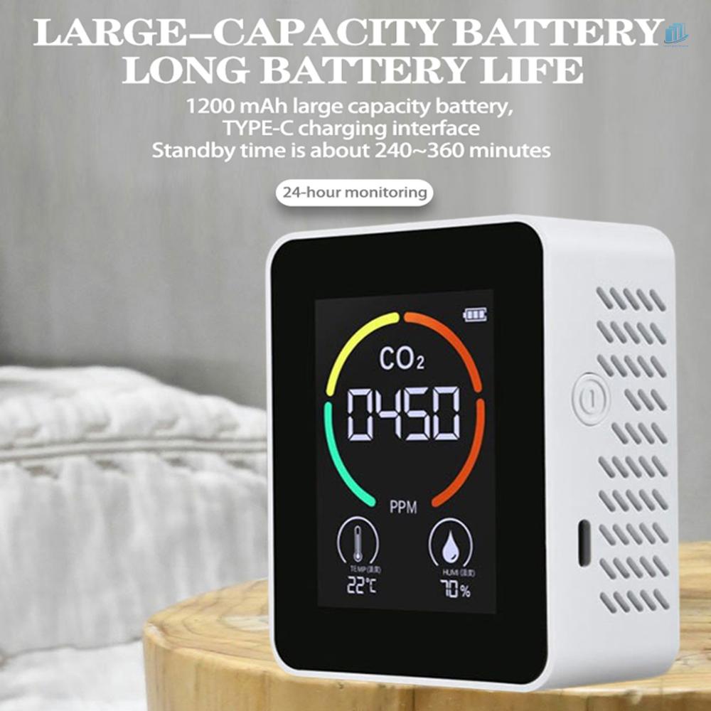 Thiết Bị Đo Nồng Độ Ẩm Không Khí CO2 smartwatchinone CO2 Có Màn Hình LCD