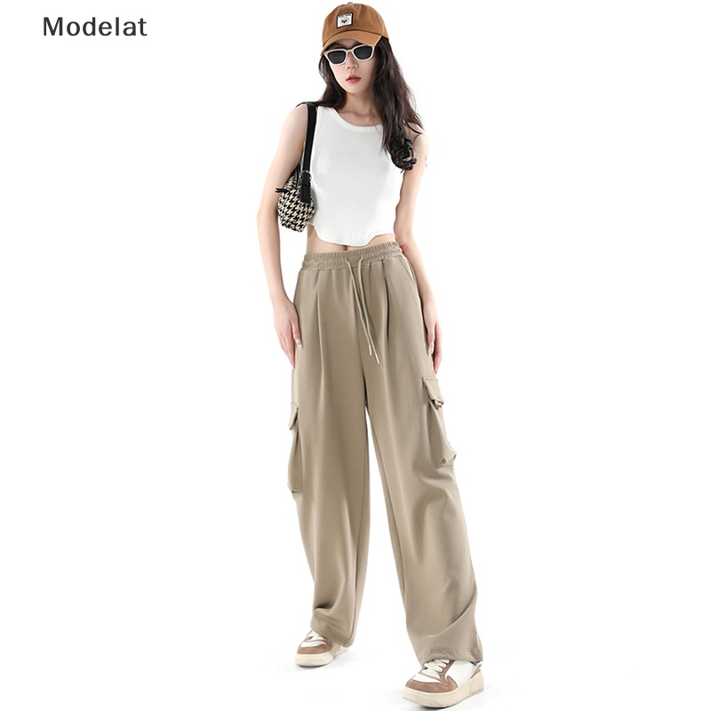 Mfc Quần Baggy Lưng Cao Ống Rộng Có Túi Phong Cách Thời Trang Harajuku Đường Phố Hàn Quốc WTD