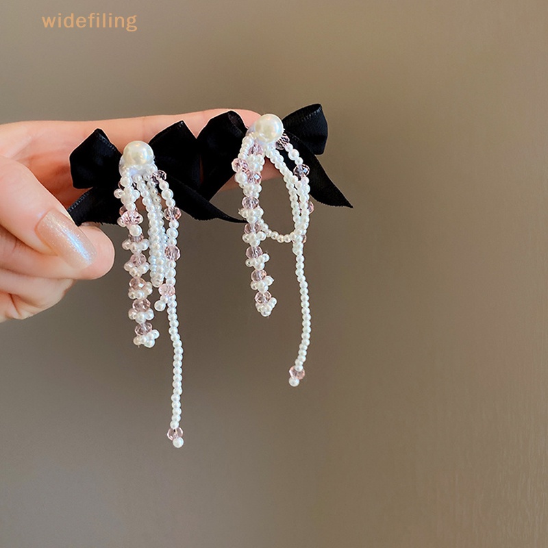 Bông Tai Mạ Bạc 925 Hình Nơ Đính Ngọc Trai Lấp Lánh Thời Trang