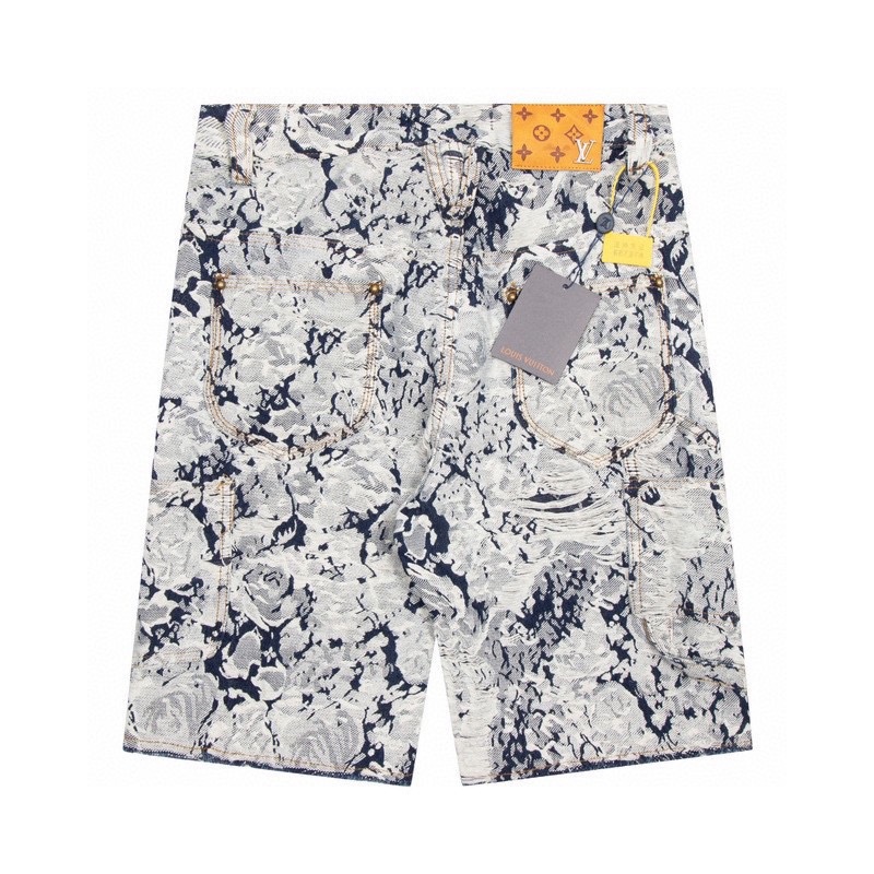 L88v &amp; - Quần Short denim Phối Tua Rua In Logo Hoa Hồng Thời Trang Đường Phố Mới Nhất Cho Nam Và Nữ Cùng Phong Cách Jrtsyhrtfjyg