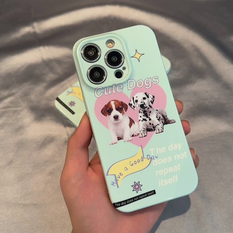 Ốp Điện Thoại Cứng Họa Tiết Hoạt Hình Chú Chó Hồng Dễ Thương Cho iPhone13max14pro 7811 H6VC 12