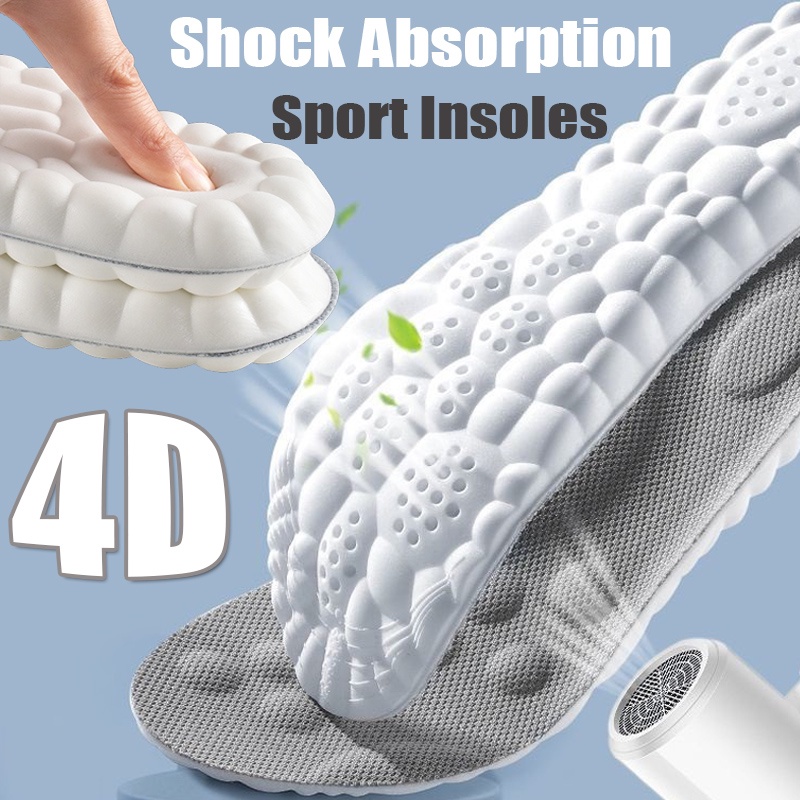 Miếng Lót Giày Thể Thao 4D Siêu Mềm Giúp Giảm Đau Và Co Giãn