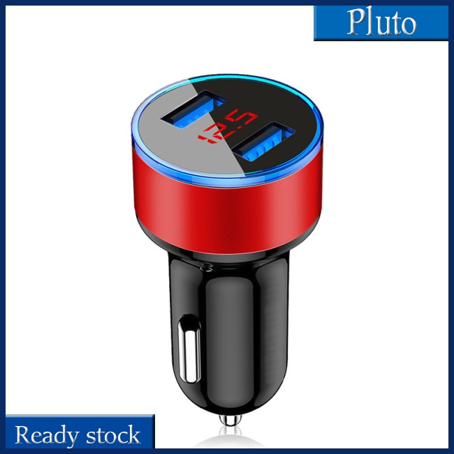 Tẩu Sạc Nhanh 5V 3.1A Hai Cổng Usb QC Có Đèn Led Hiển Thị Vôn Kế Cho Điện Thoại Di Động