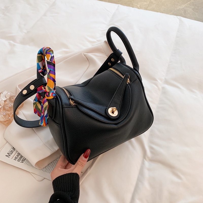 Ielgy Túi Xách Một Bên Vai Họa Tiết Vỏ Quả Vải Phong Cách retro Dành Cho Nữ