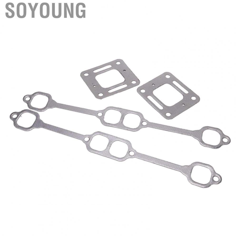 Soyoung Exhaust Gasket Manifold  Easy Operation 4 PCS Sealed Engine Exhaust Gasket Manifold  for Engine