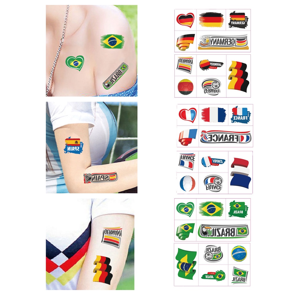 Bộ 2 Miếng Dán Hình Xăm Tạm Thời Lâu Trôi Chống Nước Chống Mồ Hôi Có Thể Tháo Rời Cho Unisex