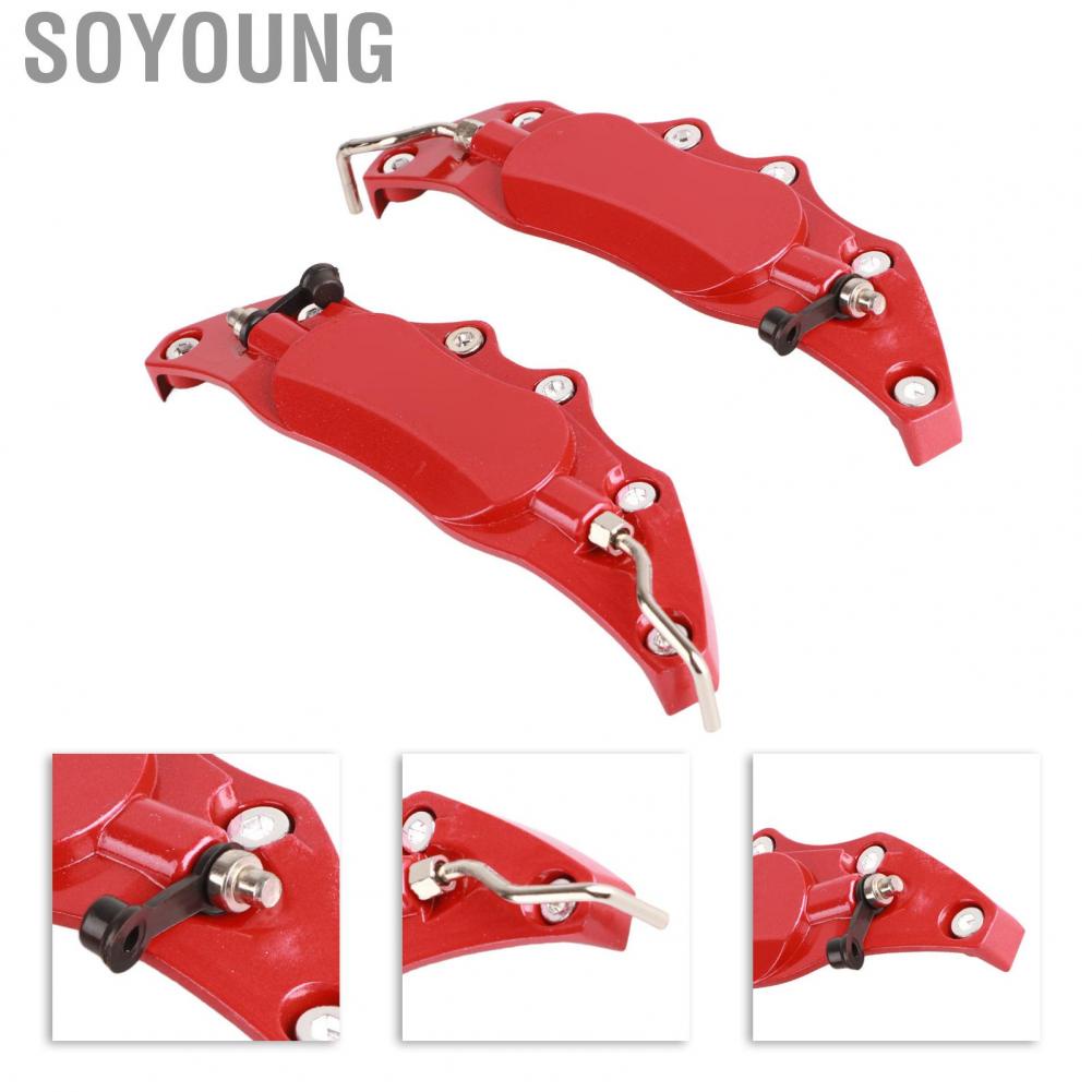 Soyoung Universal Caliper Covers Strong Strength Aluminum Alloy Brake Protector Cover for Car Red Small