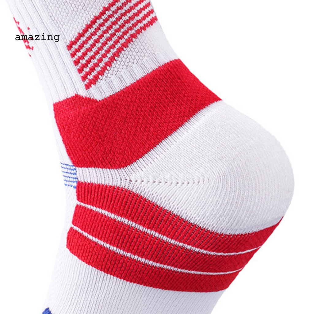 1 Đôi Vớ Thể Thao Ống Dài Co Giãn Tốt Màu Sắc Tươi Sáng