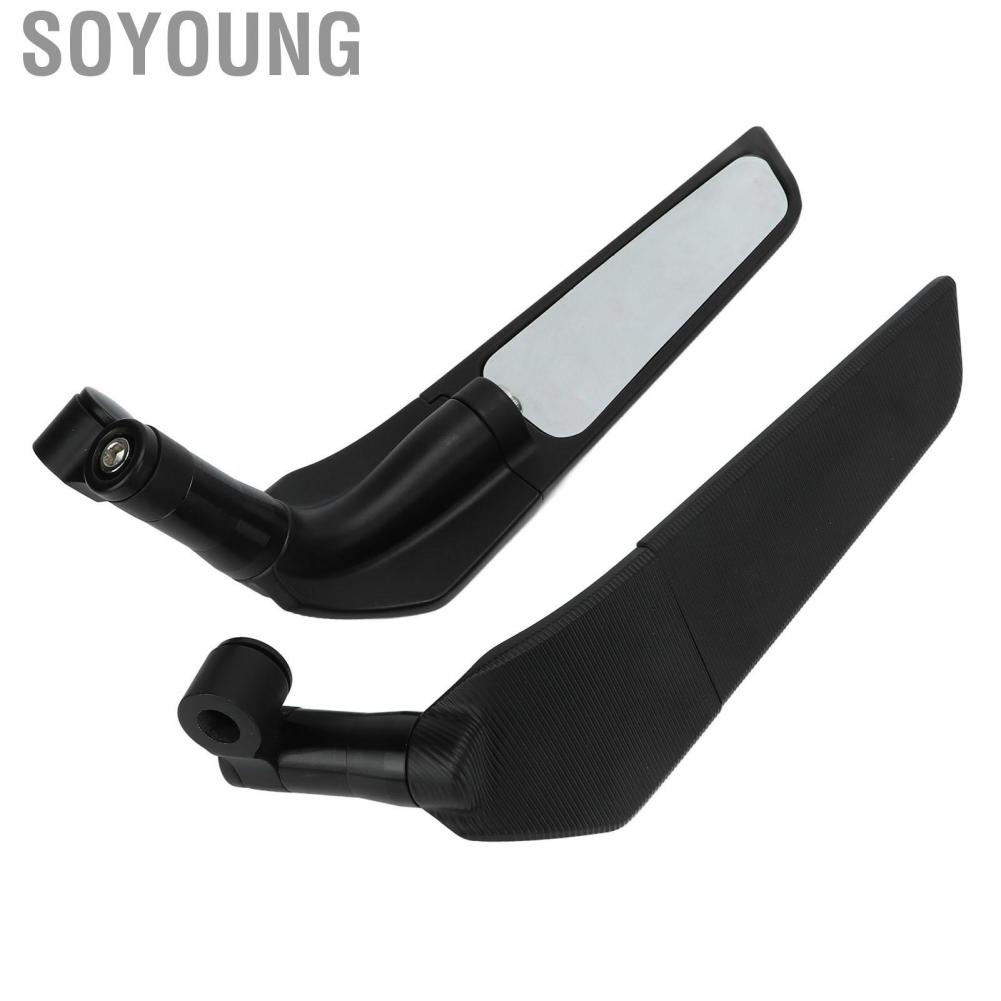 Soyoung Motorcycle Wing Mirror  2pcs Universal Adjustable Handlebar Mirror  for Motorbike