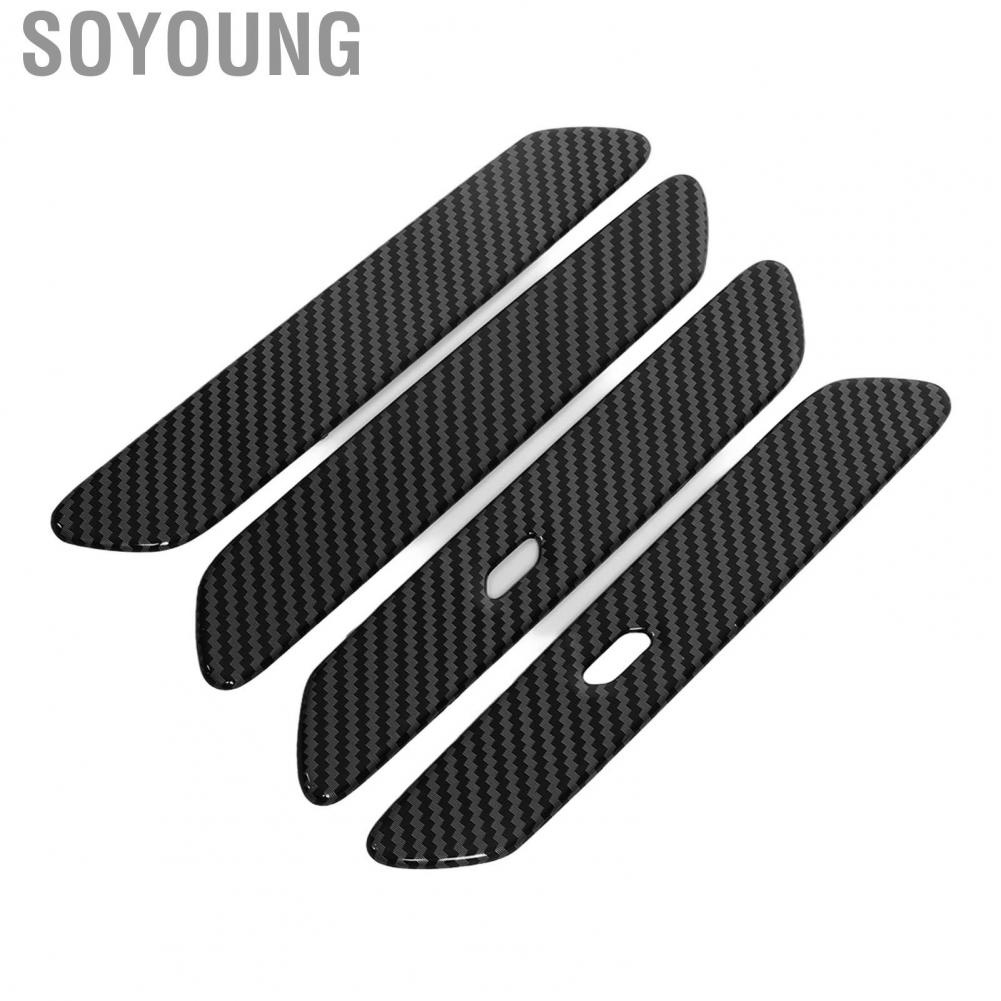 Soyoung Car Door Handle  Lightweight ABS Plastic Side Door Handle Cover Trim Carbon Fiber Style for Automotive