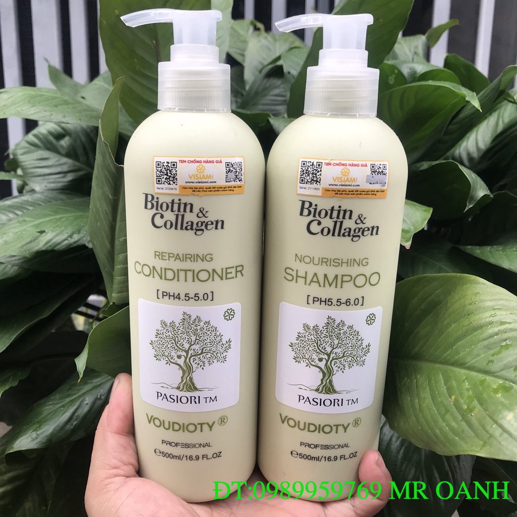 BỘ DẦU GỘI XẢ VOUDIOTY NOURISHING BIOTIN &amp; COLLAGEN XANH RÊU 2022 MỀM MƯỢT NGĂN GÃY RỤNG CHO TÓC DẦU NHỜN